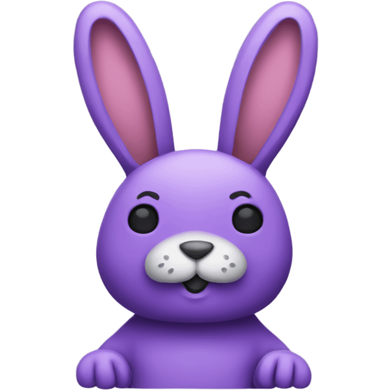 Purple rabbit with floppy ears peace sign emoji