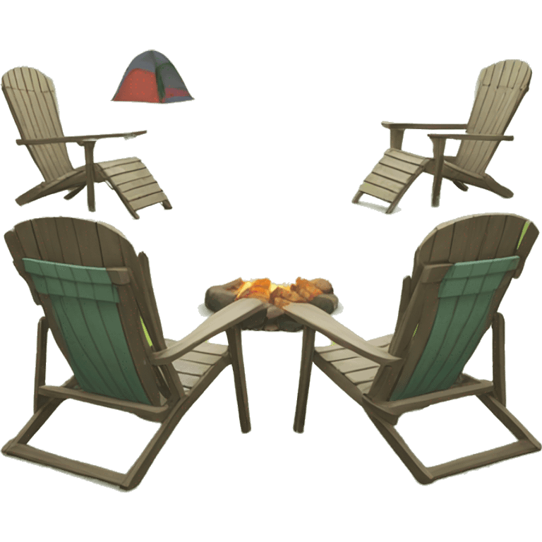 campground with lawn chairs emoji