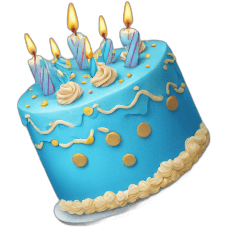 Blue birthday cake  emoji