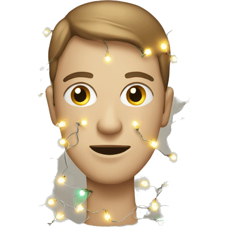 Person made of christmas lights emoji