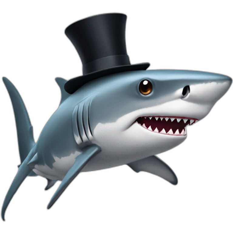 Shark with a top hat and big pants emoji