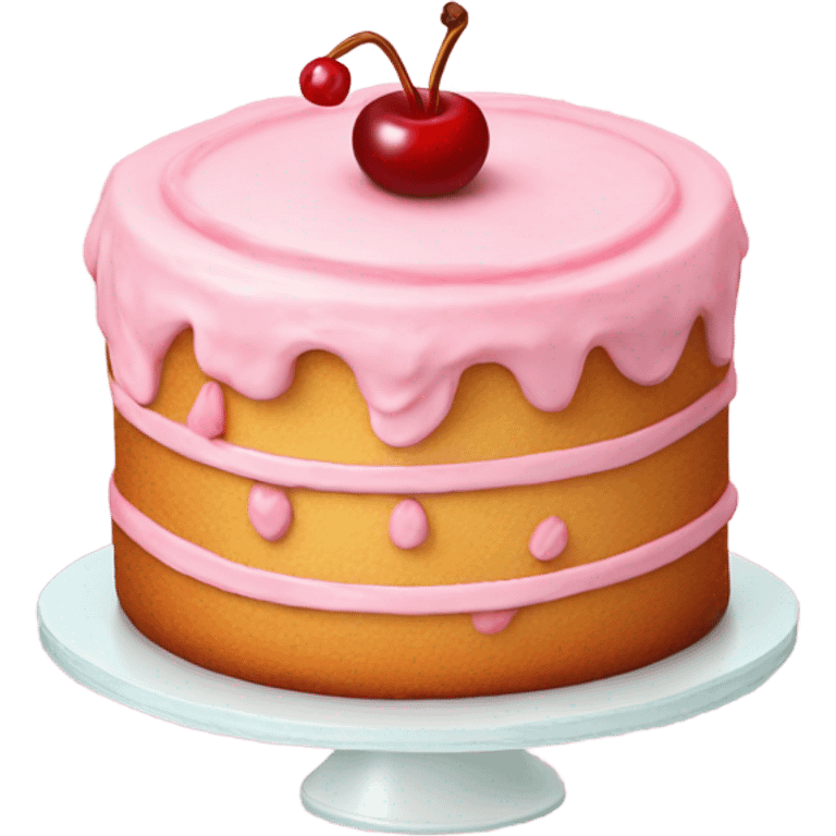 Light pink vintage cake with cherries emoji