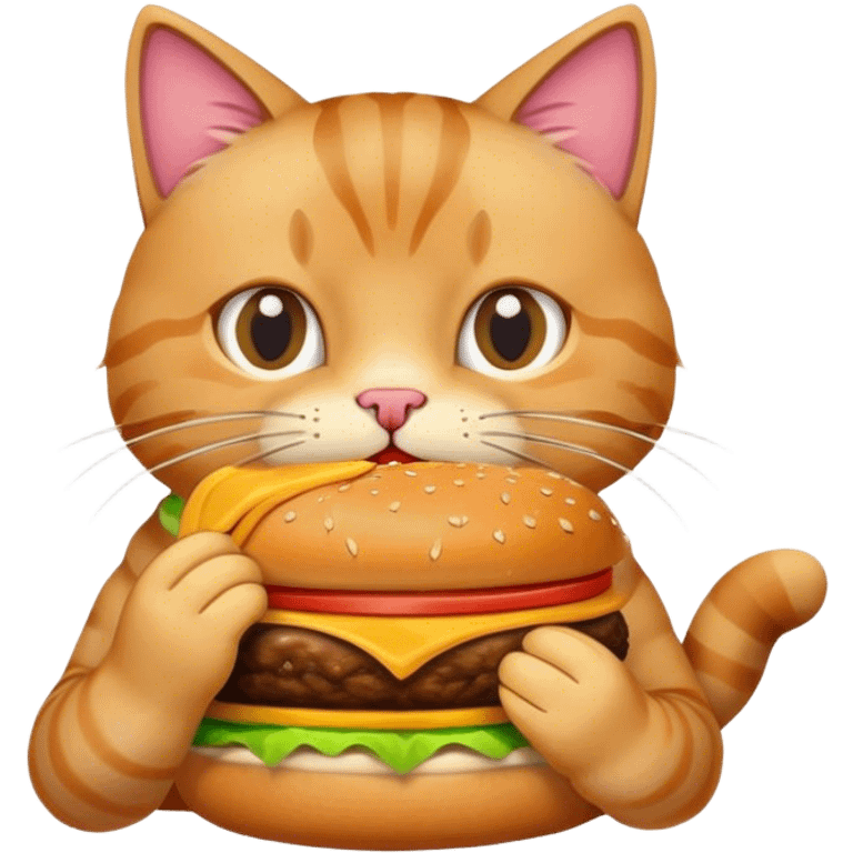 Cat eating a burger emoji