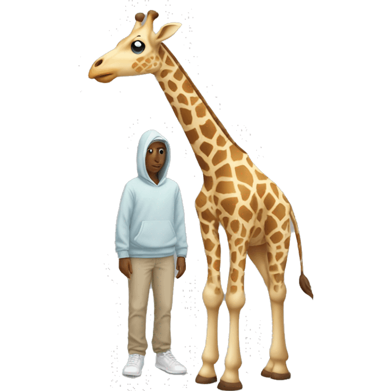 Giraffe wearing a hoodie￼ emoji