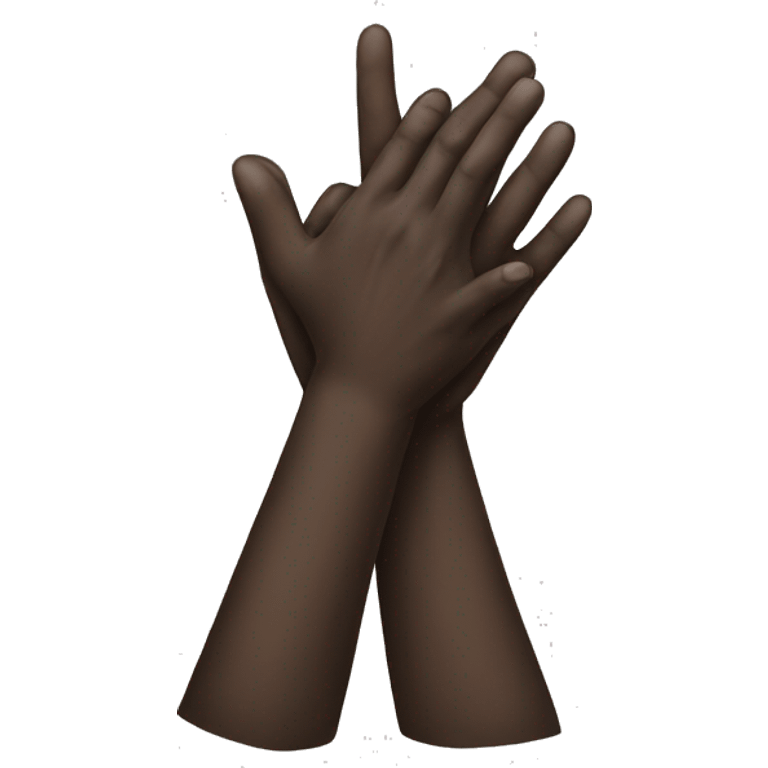 two black crossed hands emoji