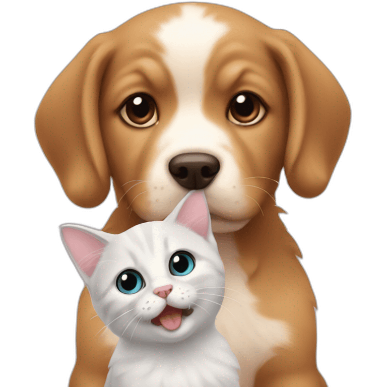 Puppie and kitten emoji