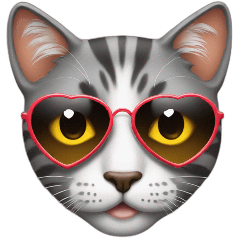 cool cat with heart shades emoji