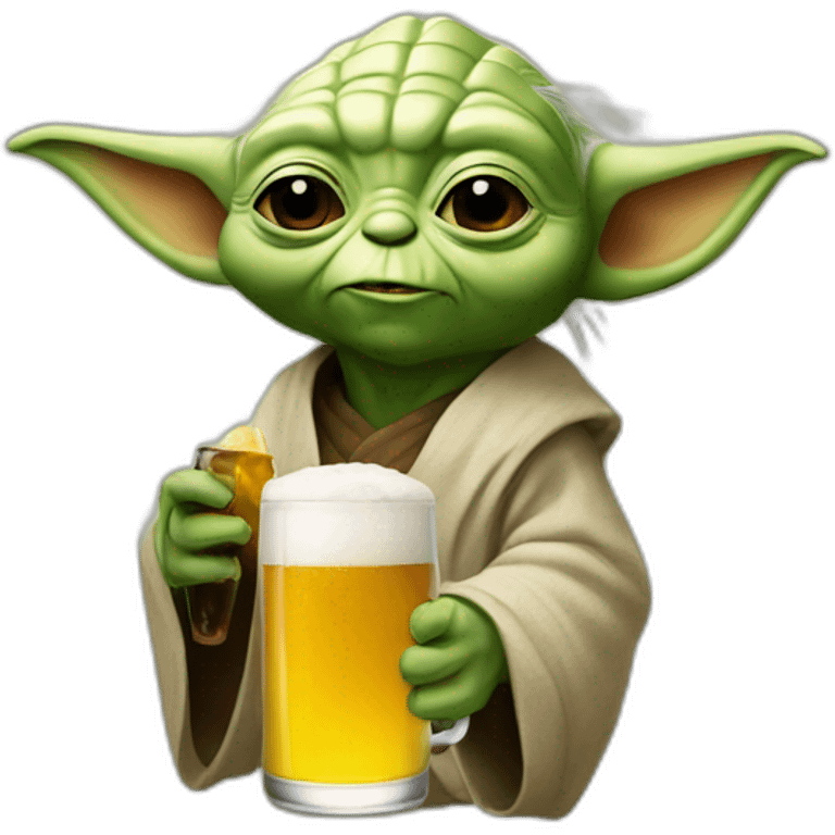 Yoda drink a beer emoji