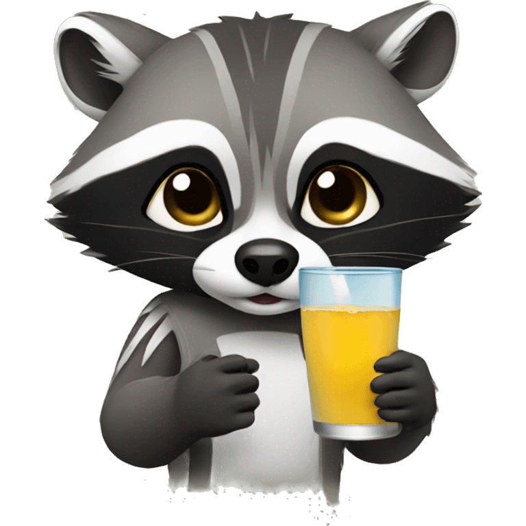 Racoon drinking  emoji