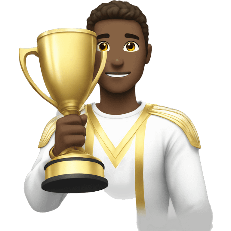 white anime men with gold win cup emoji