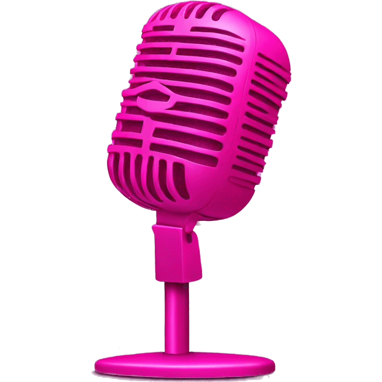 Hot pink microphone with stand  emoji