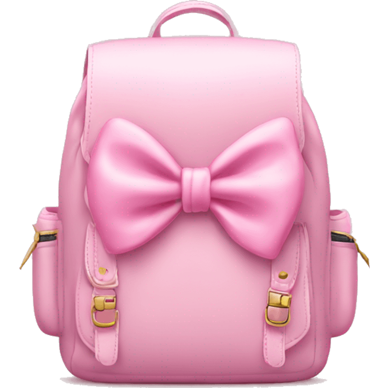 baby pink backpack with a pink bow  emoji