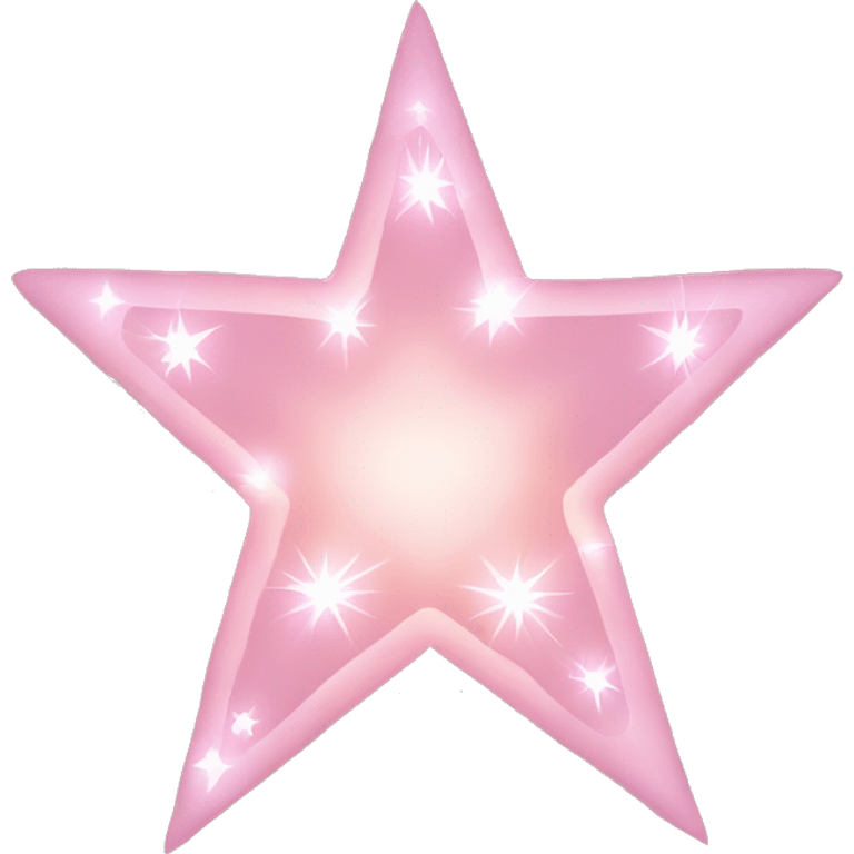 Three small light pink , 4-pointed sparks grouped together. The stars have a slightly elongated shape, giving them a twinkling effect. They vary in size, with the largest star in the center and two smaller stars on either side.  emoji