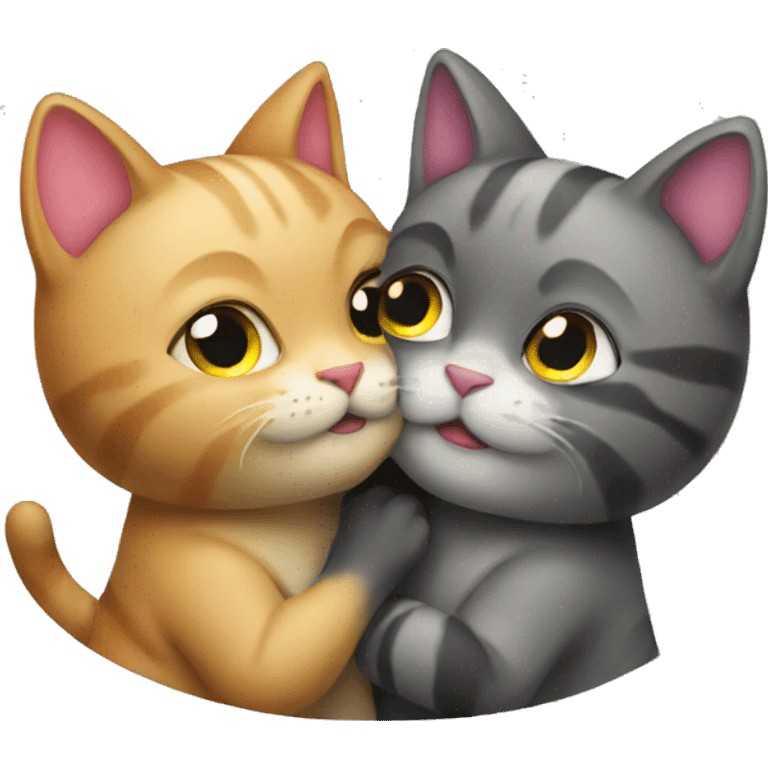 Gay cats kissing emoji