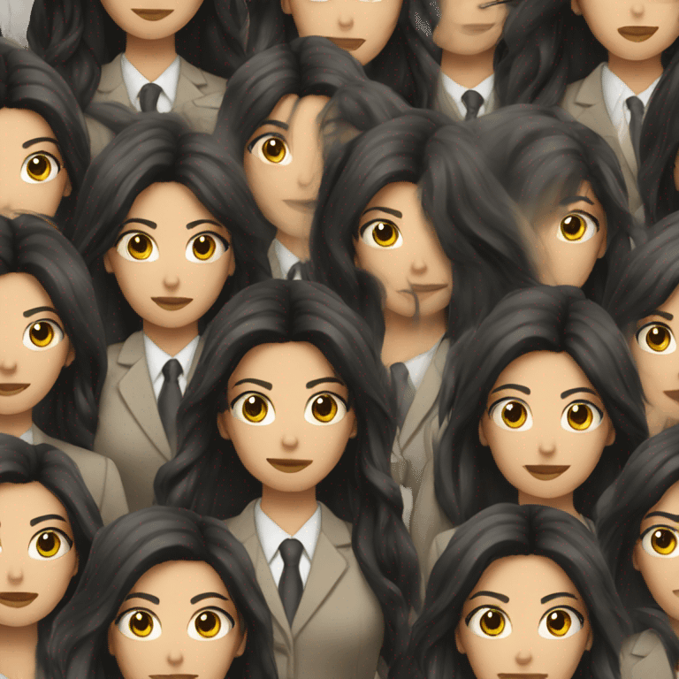 Female defense attorney with long black hair emoji