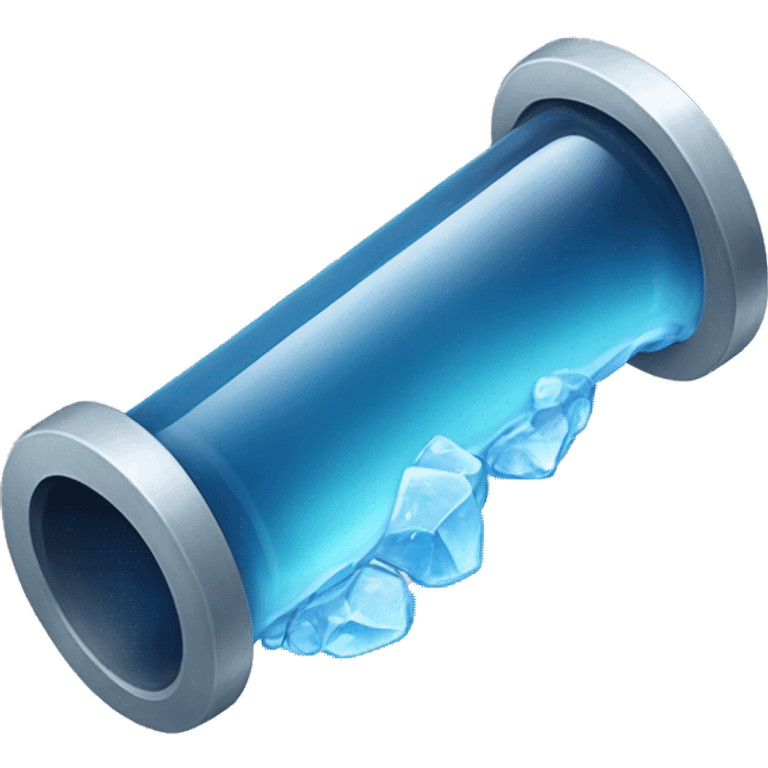 clear pipe filled with blue ice emoji