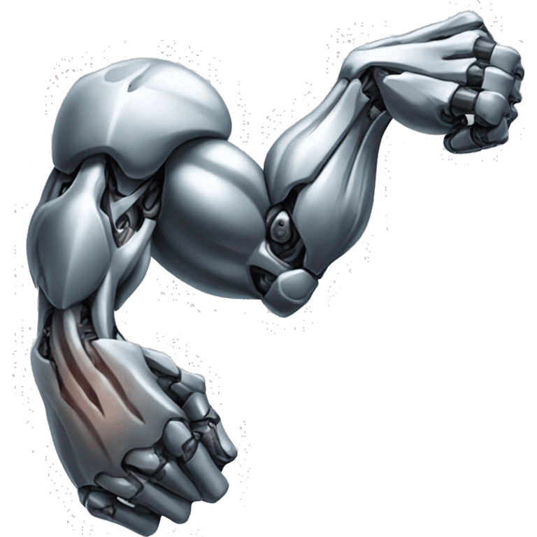 Cyborg arm only flexing bicep and shoulder emoji