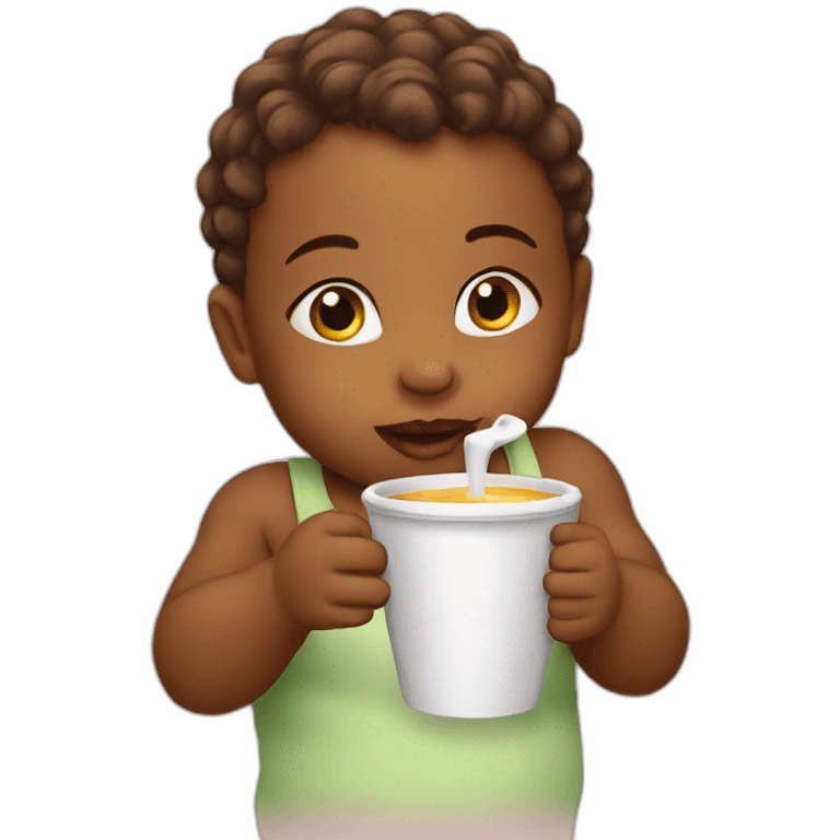 Baby with sipping cup emoji