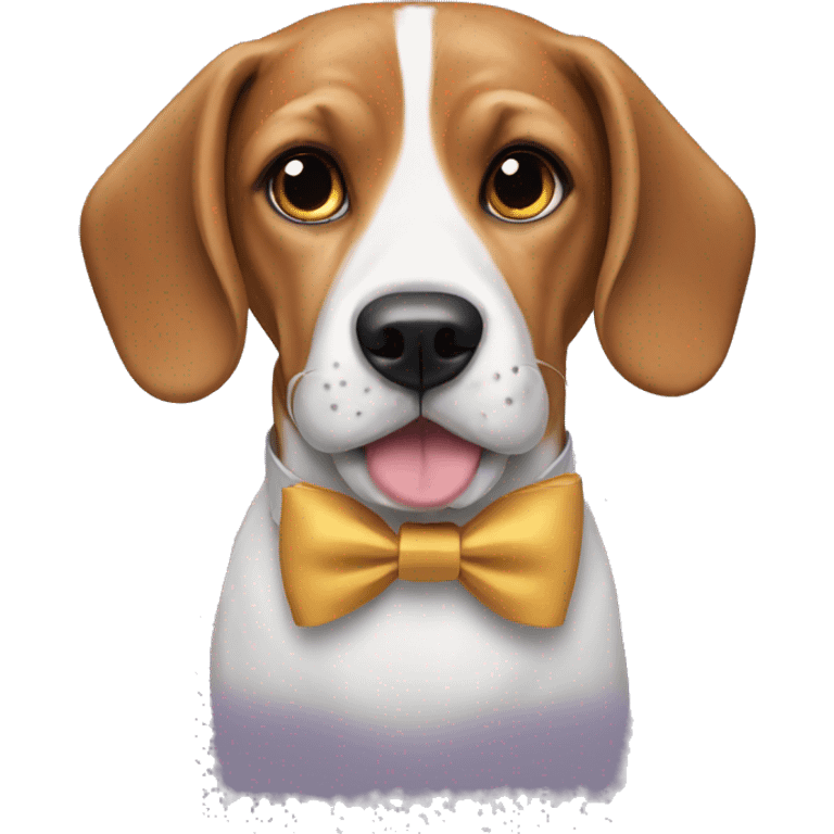 Dog beagle with bow tie emoji