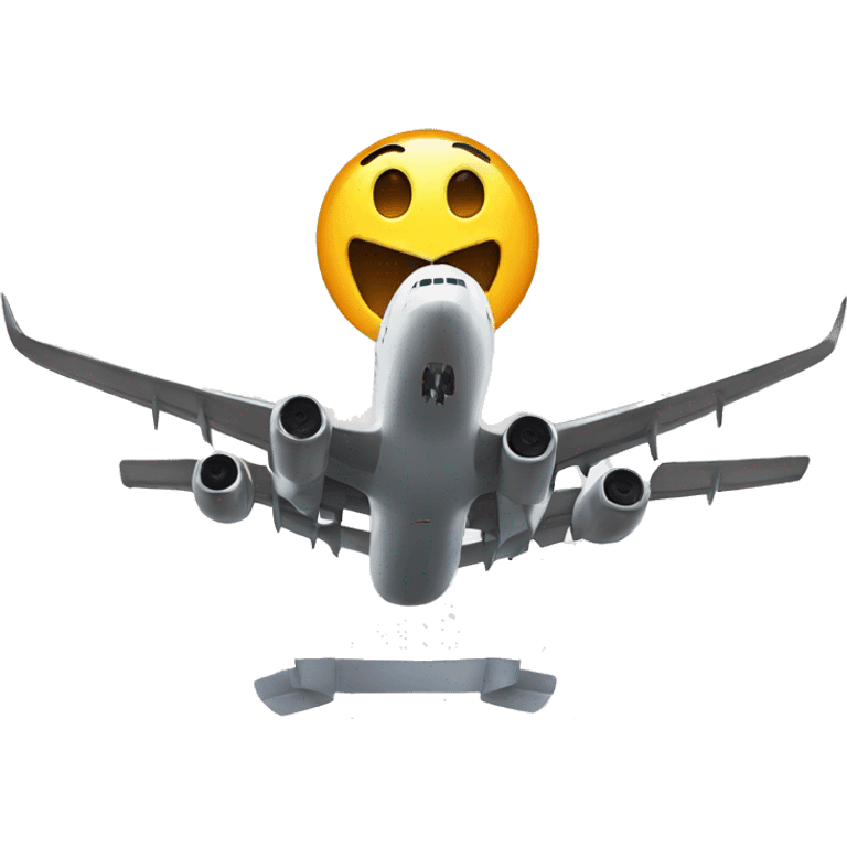 shocked emoji airplane emoji