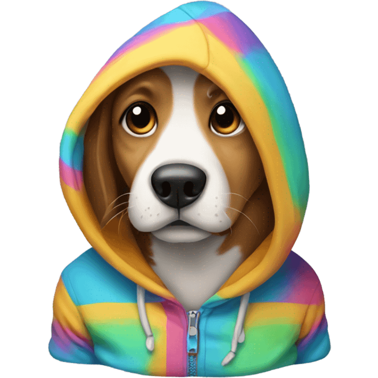 Dog wearing a hoodie emoji