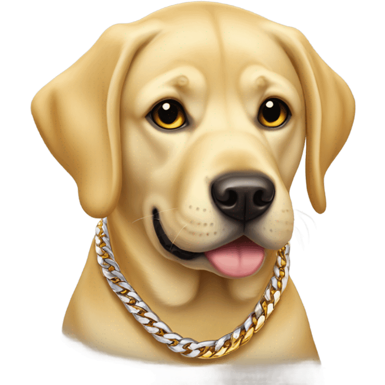 Yellow lab wearing Cuban links emoji