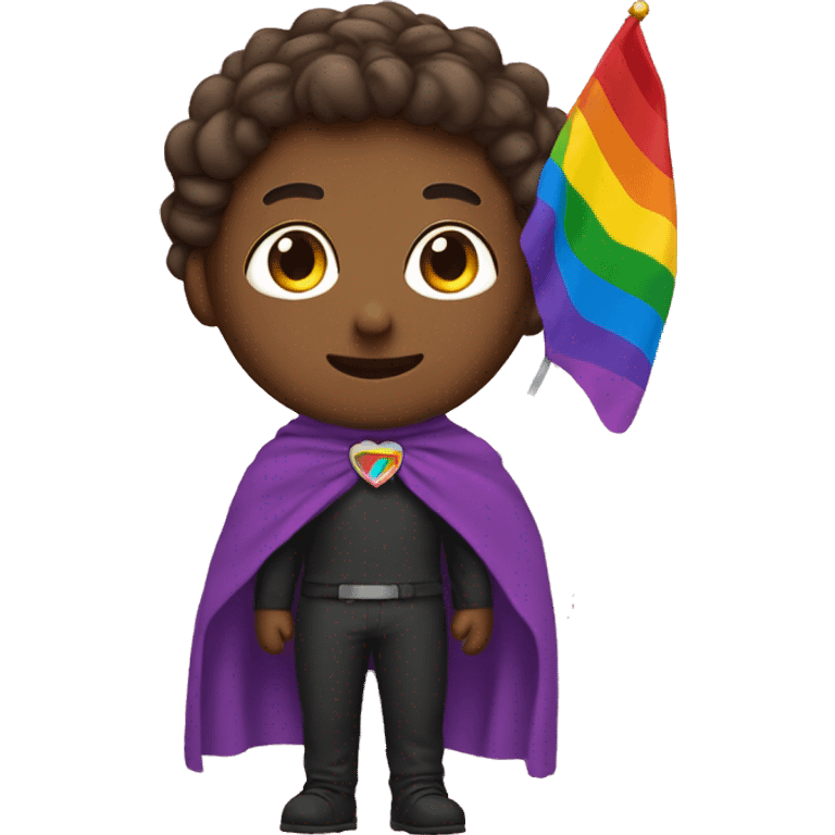 David with a pride flag cape emoji