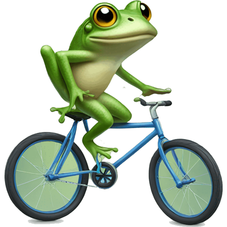 Frog riding unicycle emoji