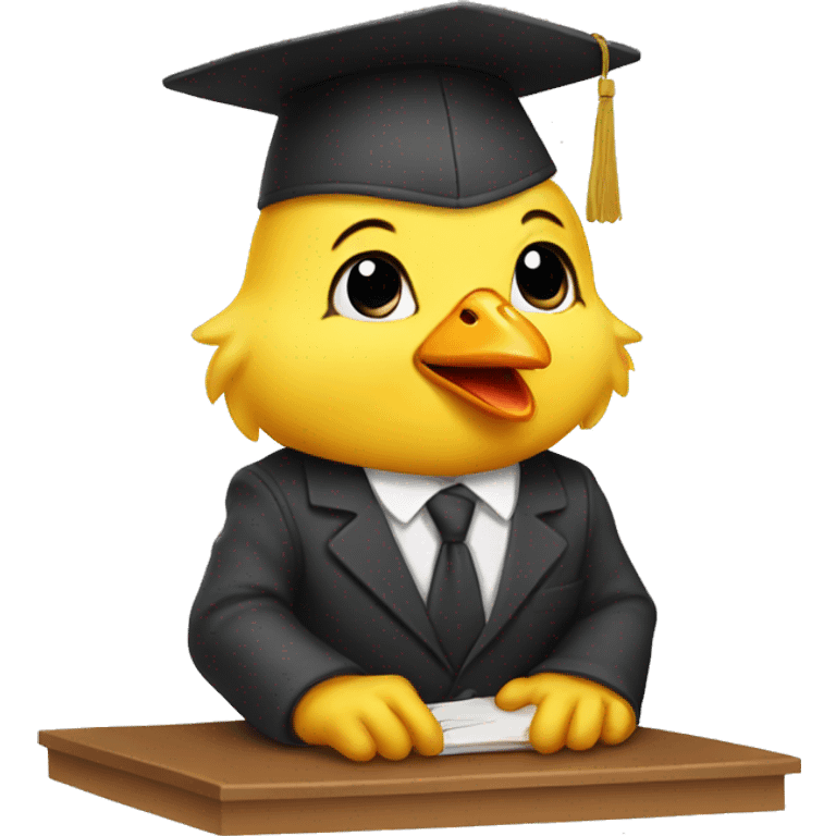 Baby chicken working as a lawyer emoji