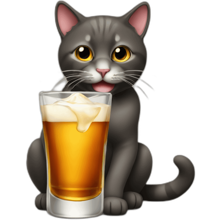 Cat drinks whiskey emoji