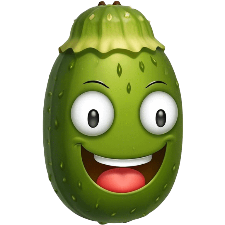 Evil smirking pickle  emoji