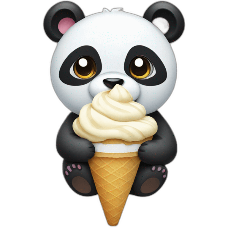 Panda eating ice cream emoji