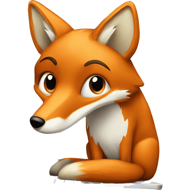 generate an emoji of a fox coding on a laptop emoji