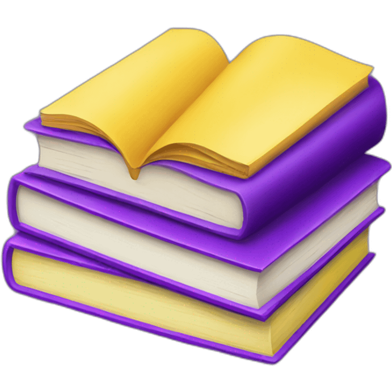 Yellow and purple books open emoji