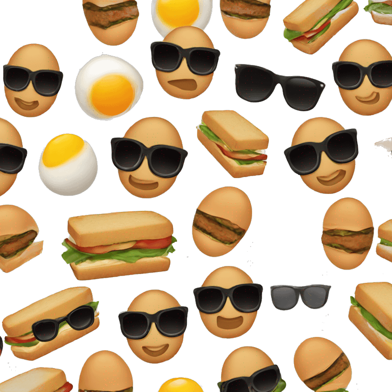 Egg sandwhich wearing sunglasses emoji