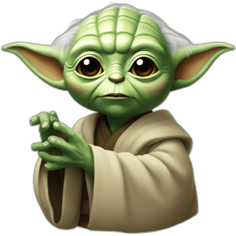 Yoda tenant un cœur dans les mains emoji