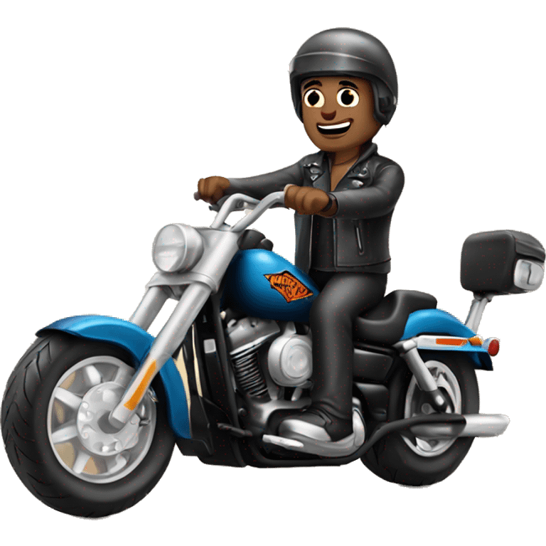 Biker on a Harley Davidson emoji