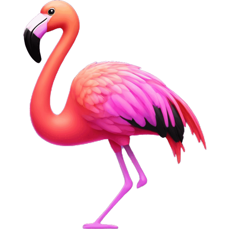 neon flamingo emoji