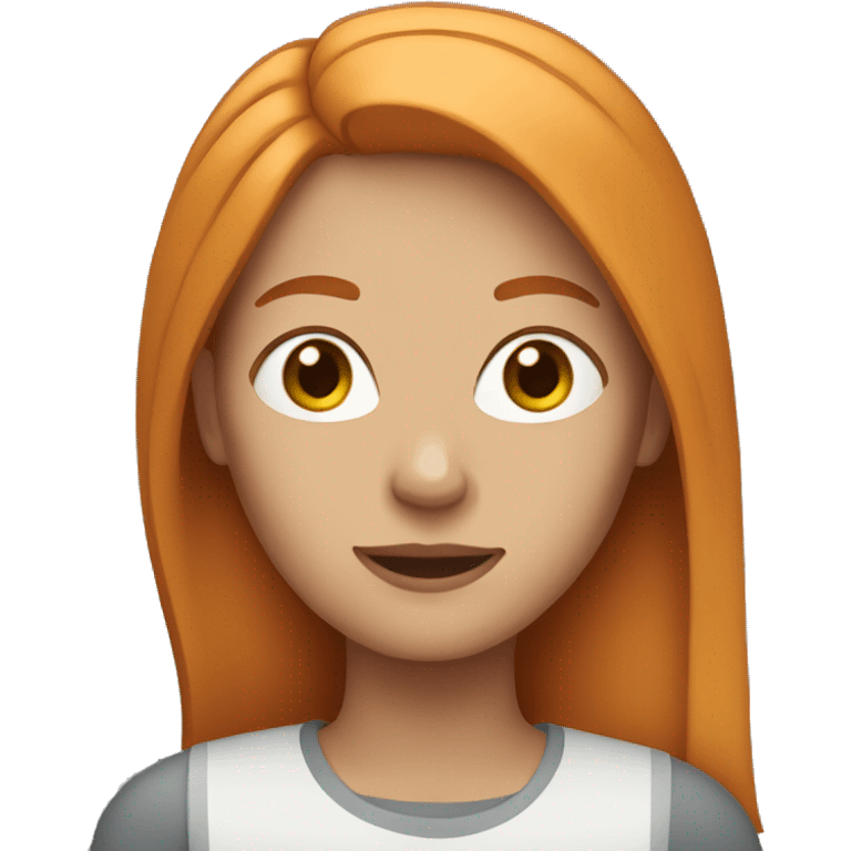 Woman with straight ginger hair emoji