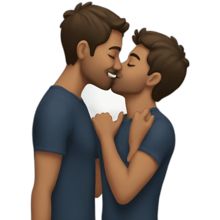 guys kissing emoji