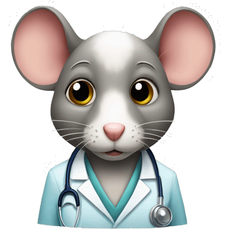 A doctor rat serious face emoji