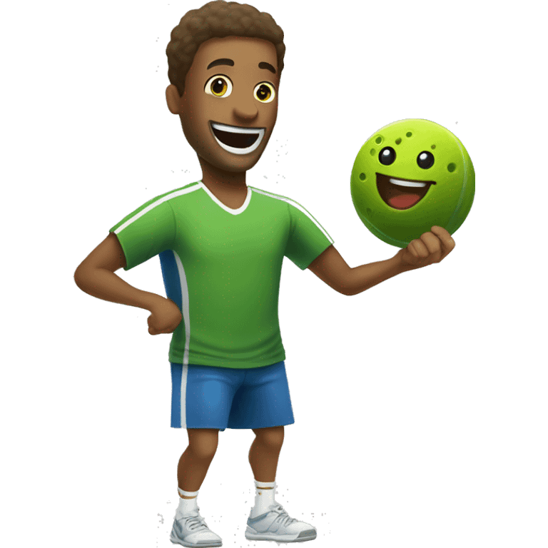 happy person playing pickle ball emoji