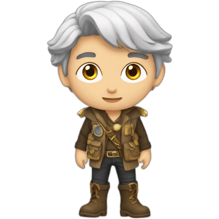 Treasure Hunter non-binary full body emoji eyes emoji