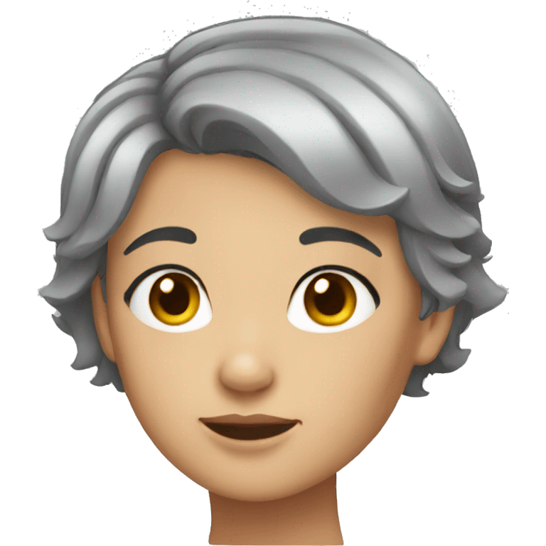 grey short hair girl emoji