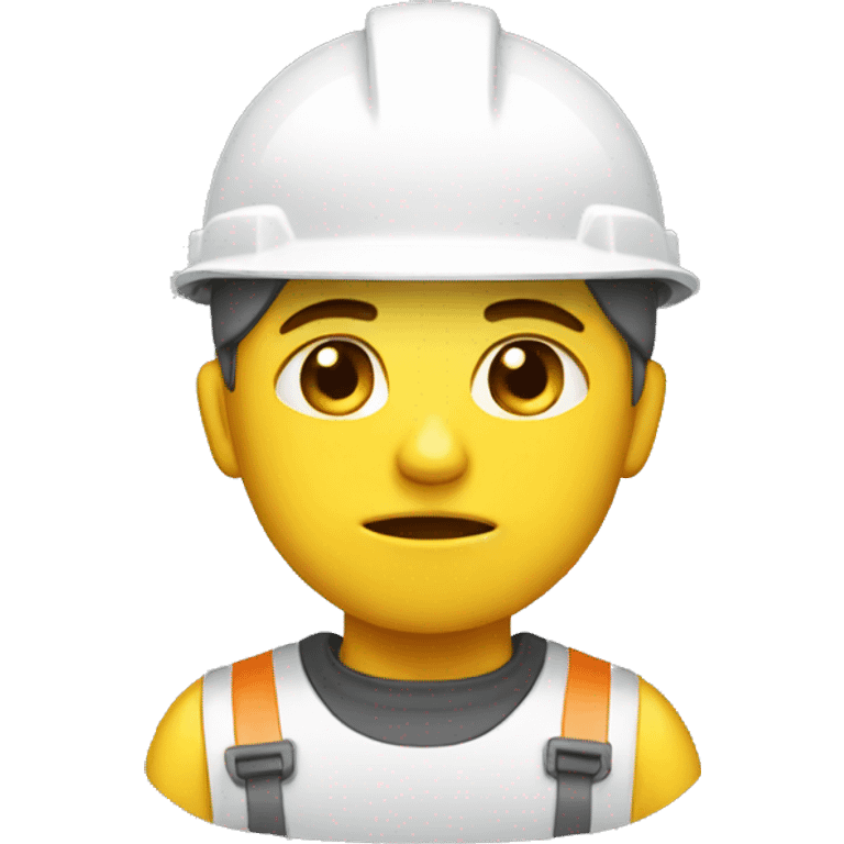 crying worker with white helmet emoji