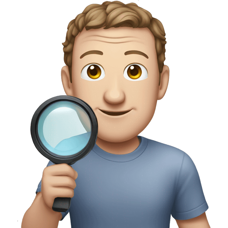 Mark zuckerberg holding magnifier emoji