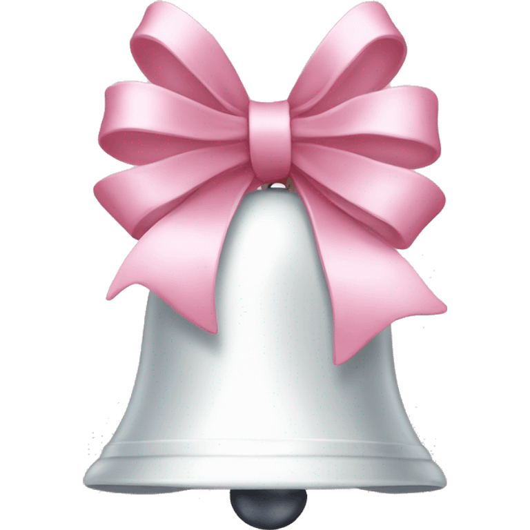 White Christmas bell with a light pink bow emoji