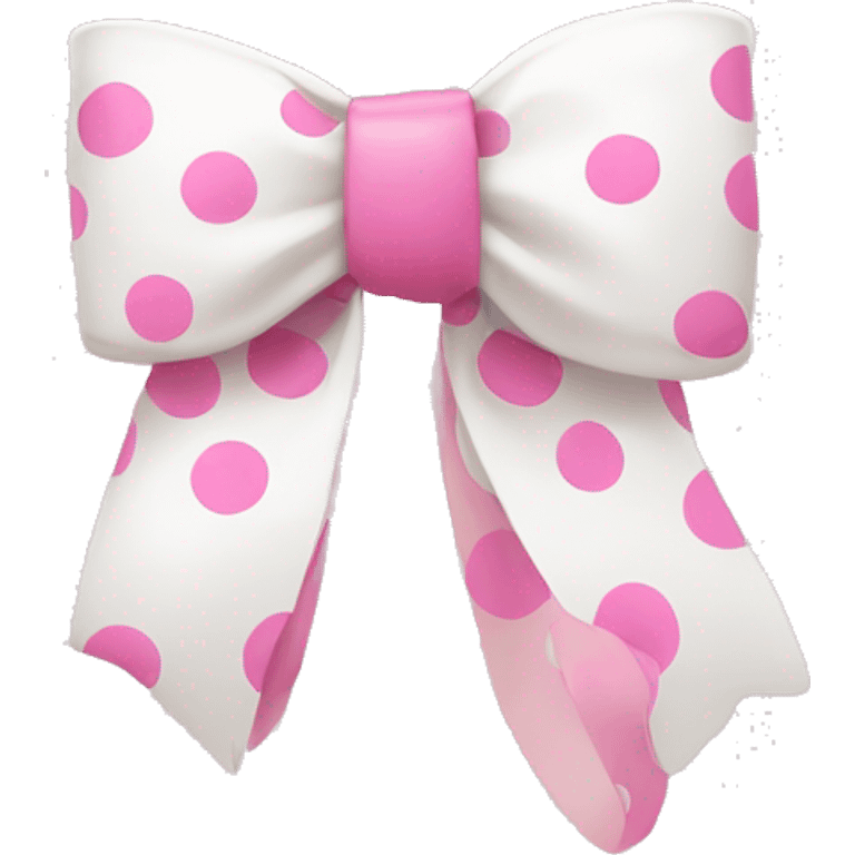 white bow with pink polka dots emoji