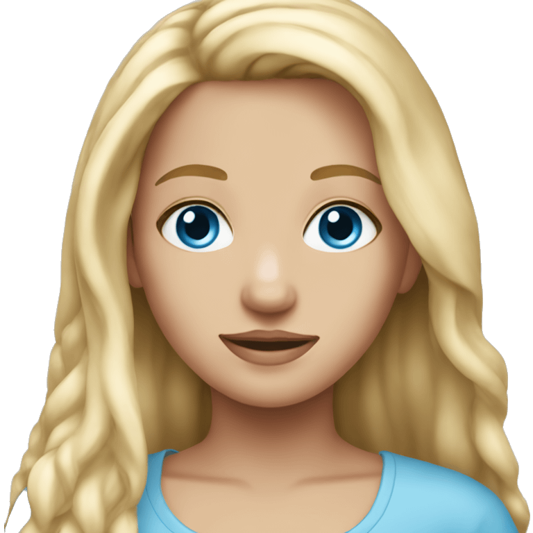 the girl with long blonde hair and sky blue eyes  emoji