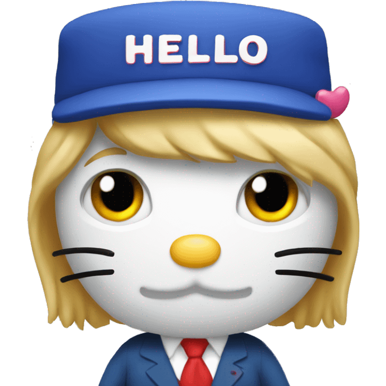 Donald trump with a hello kitty hat on  emoji